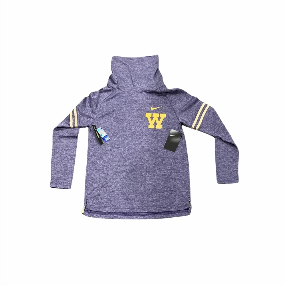 Washington Huskies Nike Women’s‎ Vault Striped Funnel Neck Sweatshirt